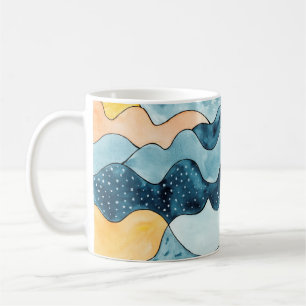 Abstrakte moderne minimalistische Landschaft mit g Kaffeetasse