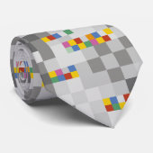 Abstrakte moderne Mono- und Farbkuben Mens Krawatte (Gerollt)