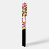 Abstrakte, moderne Monogram Gold Pink Streifen Case-Mate iPhone Hülle (Rückseite / Rechts)