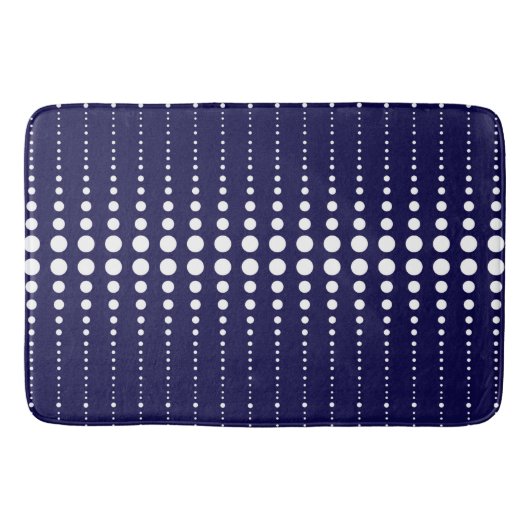 Abstrakte, moderne, navy-weiße Linien dots circe Badematte (Vorderseite)
