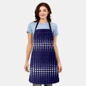 Abstrakte, moderne, navy-weiße Linien dots circe Schürze (Getragen)