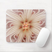 Abstrakte moderne Pfirsich-Pastell-Blumen-Fraktal- Mousepad (Mit Mouse)