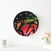 Abstrakte moderne polygonal graffiti geometrisch d große wanduhr (Zuhause)