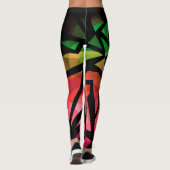 Abstrakte moderne polygonal graffiti geometrisch d leggings (Rückseite)
