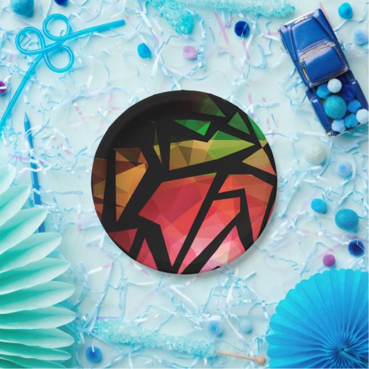 Abstrakte moderne polygonal graffiti geometrisch d pappteller (Party)