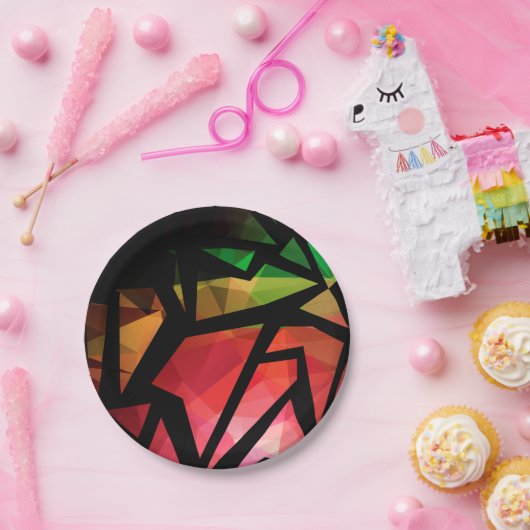 Abstrakte moderne polygonal graffiti geometrisch d pappteller (Party)