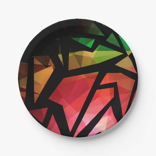 Abstrakte moderne polygonal graffiti geometrisch d pappteller (Vorderseite)