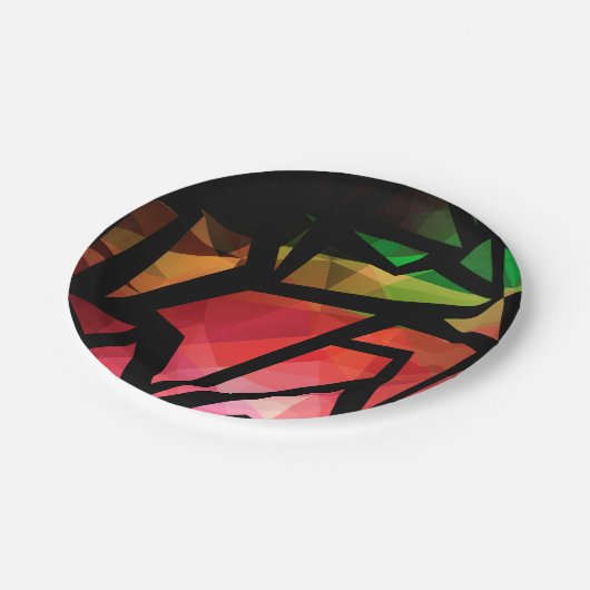 Abstrakte moderne polygonal graffiti geometrisch d pappteller (Schrägansicht)