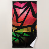 Abstrakte moderne polygonal graffiti geometrisch d strandtuch (Vorderseite)
