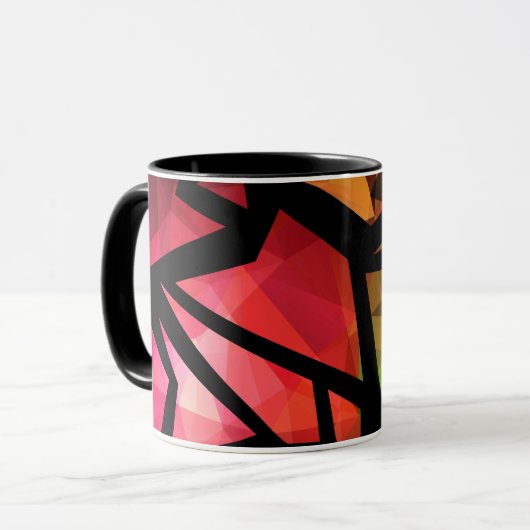 Abstrakte moderne polygonal graffiti geometrisch d tasse (Vorderseite Links)