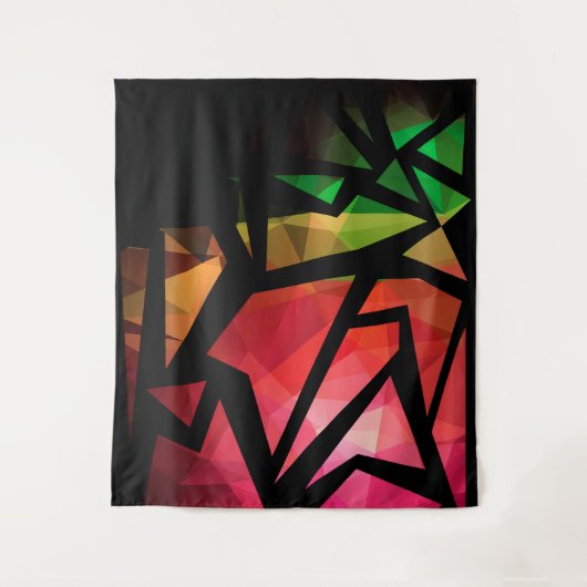 Abstrakte moderne polygonal graffiti geometrisch d wandteppich (Vorderseite)