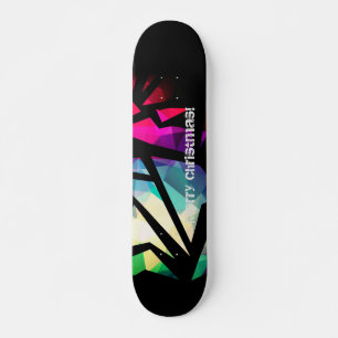 Abstrakte moderne polygonale Graffiti geometrisch Skateboard