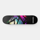 Abstrakte moderne polygonale Graffiti geometrisch Skateboard (Horizontal)