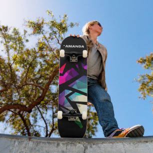 Abstrakte moderne polygonale Graffiti geometrisch Skateboard
