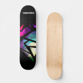 Abstrakte moderne polygonale Graffiti geometrisch Skateboard (Vorderseite)