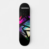 Abstrakte moderne polygonale Graffiti geometrisch Skateboard (Vorne)