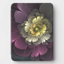 Abstrakte moderne Purpur Khaki Grau Fraktal-Blume