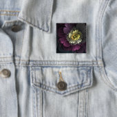 Abstrakte moderne Purpur-Khaki-Grau-Fraktal-Blume Button (Beispiel)