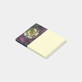 Abstrakte moderne Purpur-Khaki-Grau-Fraktal-Blume Post-it Klebezettel (angewinkelt)