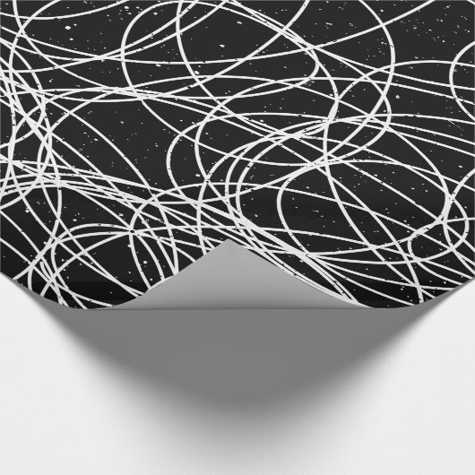 Abstrakte, moderne Random-Scribble-Punkte Geschenkpapier (Ecke)