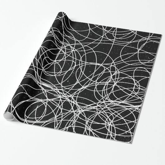 Abstrakte, moderne Random-Scribble-Punkte Geschenkpapier (Ungerollt)