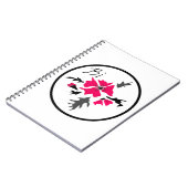 Abstrakte, moderne rosa Blume graue Blätter drucke Notizblock (Linke Seite)