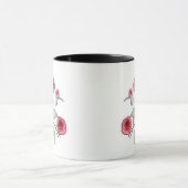 Abstrakte moderne Rose Blume Rot-Graublüte Tasse (Zentrum)