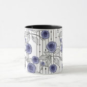 Abstrakte moderne Rose Blume violett-grau weiß sei Tasse (Zentrum)