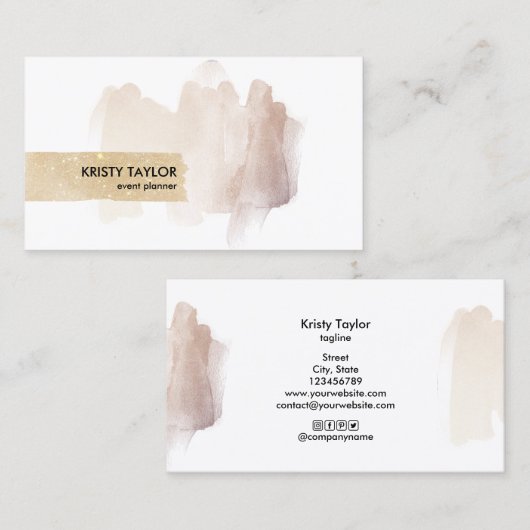 abstrakte moderne Rose Visitenkarte (Vorne/Hinten)