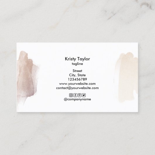 abstrakte moderne Rose Visitenkarte (Rückseite)