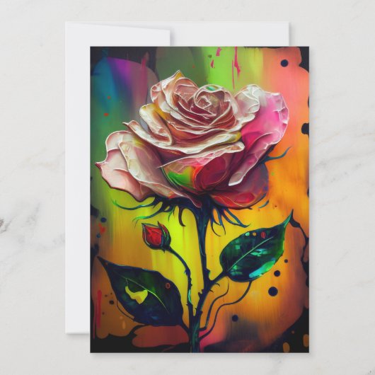 Abstrakte moderne Rosen Danke Karte (Rückseite)