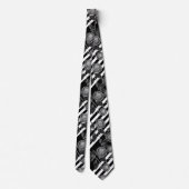 Abstrakte moderne rote Rosen Blätter skizzierten B Krawatte (Rückseite)