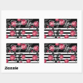 Abstrakte moderne rote Rosen Blätter skizzierten B Rechteckiger Aufkleber (Blatt)