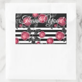 Abstrakte moderne rote Rosen Blätter skizzierten B Rechteckiger Aufkleber (Tasche)