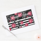 Abstrakte moderne rote Rosen Blätter skizzierten B Rechteckiger Aufkleber (Umschlag)