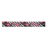 Abstrakte moderne rote Rosen Blume mit Blumenmotiv Satinband (Vorderseite)