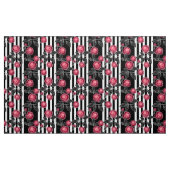 Abstrakte, moderne rote Rosen, schwarz gestreifte Stoff (Yard (91,4 cm))