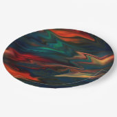 Abstrakte moderne sanfte Gefälle flüssige verschwo Pappteller (Schrägansicht)