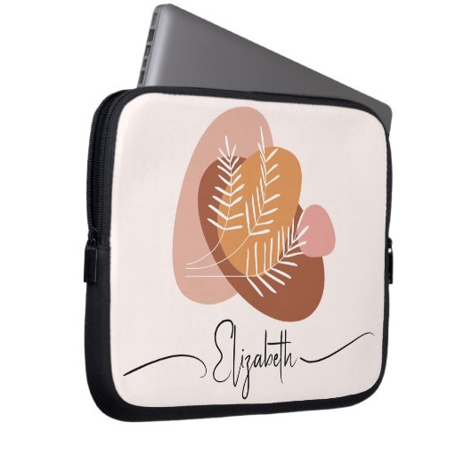 Abstrakte moderne, schlichte Blätter Laptopschutzhülle (Vorne Rechts)