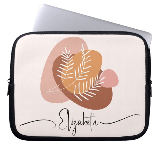 Abstrakte moderne, schlichte Blätter Laptopschutzhülle (Vorderseite)