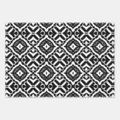 Abstrakte moderne Schwarz-Weiß-Geometrie-Muster Geschenkpapier Set (Vorderseite 3)
