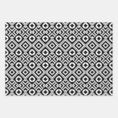 Abstrakte moderne Schwarz-Weiß-Geometrie-Muster Geschenkpapier Set (Vorderseite 2)
