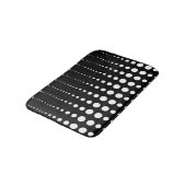 Abstrakte moderne, Schwarz-weiße Linien dots cir Badematte (Schrägansicht)