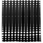 Abstrakte moderne, Schwarz-weiße Linien dots cir Duschvorhang (Vorderseite)