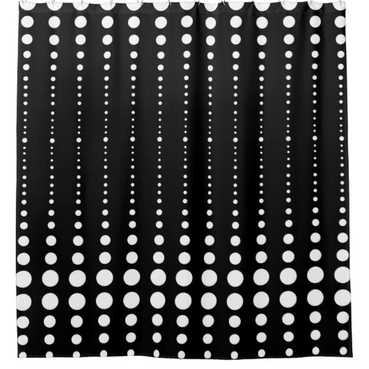 Abstrakte moderne, Schwarz-weiße Linien dots cir Duschvorhang (Vorderseite)