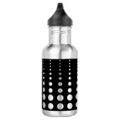 Abstrakte moderne, Schwarz-weiße Linien dots cir Edelstahlflasche (Rechts)
