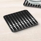 Abstrakte moderne, Schwarz-weiße Linien dots cir Getränkeuntersetzer (Linke Seite)