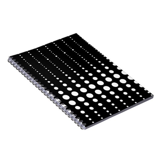 Abstrakte moderne, Schwarz-weiße Linien dots cir Notizblock (Rechte Seite)