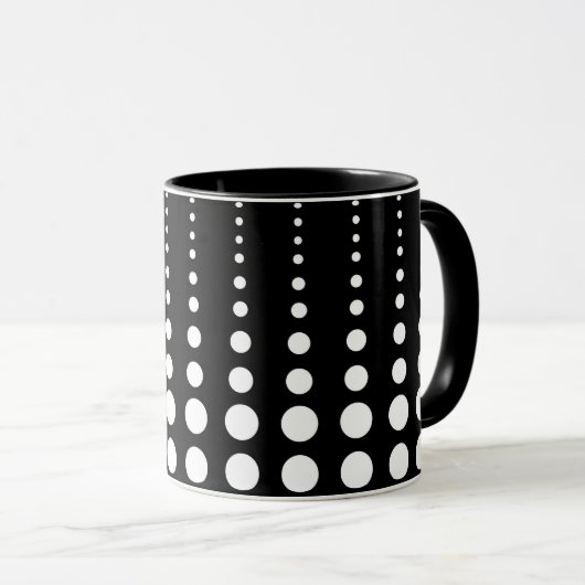 Abstrakte moderne, Schwarz-weiße Linien dots cir Tasse (VorderseiteRechts)