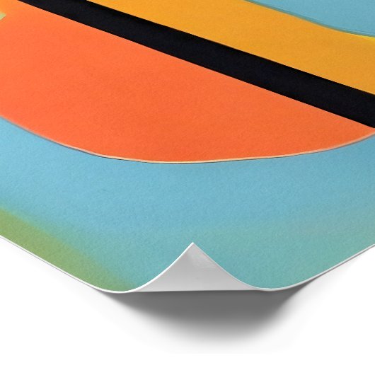 Abstrakte, moderne schwarze Katze 1:1 Poster (Ecke)